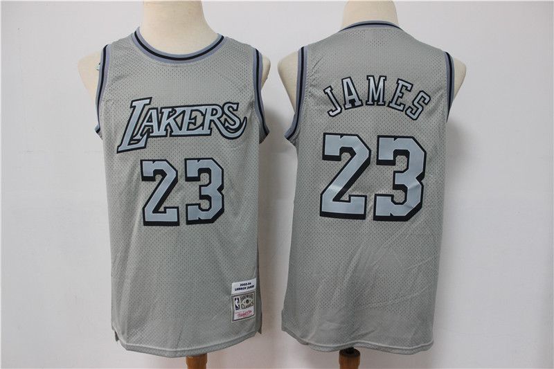 Men Los Angeles Lakers 23 James Grey Vintage Limited Edition NBA Jersey